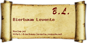 Bierbaum Levente névjegykártya
